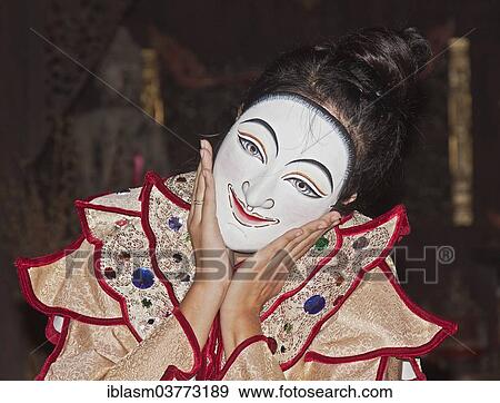 "Burmese dancer with a mask, Mandalay, Myanmar, Burma, Asia" View Large Photo Image Stock Photo - "Burmese dancer with a mask, Mandalay, Myanmar, Burma, Asia". Fotosearch