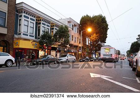 Picture - "Bus in The Haight, San Francisco, California, USA". Fotosearch