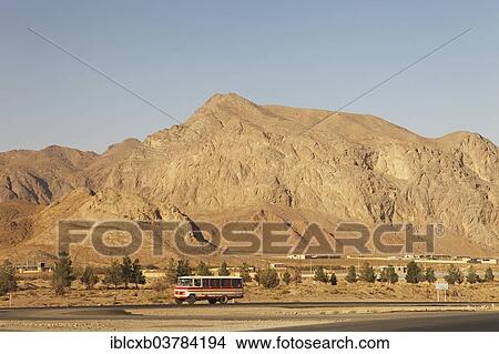 "Bus in the Kuhrud Mountains, Yazd province, Persia, Iran, Asia" View Large Photo Image Picture - "Bus in the Kuhrud Mountains, Yazd province, Persia, Iran, Asia". Fotosearch