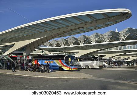 "Bus terminal at the Oriente Station designed by the Spanish architect Santiago Calatrava at the former Expo site, Lissabon, Portugal, Europa, Lisbon, Portugal, Europe" View Large Photo Image Stock Image - "Bus terminal at the Oriente Station designed by the Spanish architect Santiago Calatrava at the former Expo site, Lissabon, Portugal, Europa, Lisbon, Portugal, Europe". Fotosearch