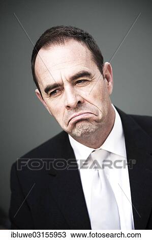 Stock Image - "Businessman, dissatisfied, portrait, Mannheim, Baden-Wurttemberg, Germany, Europe". Fotosearch