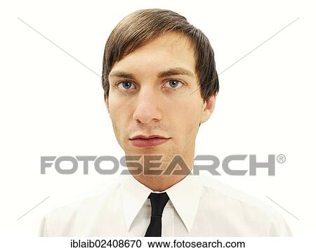 Stock Image - "Businessman with a serious face, portrait". Fotosearch