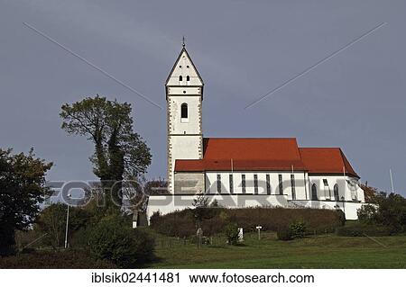 Stock Image - "Bussenkirche, a pilgrimage church on a sacred hill, near Offingen, Upper Swabia, Baden-Wuerttemberg, Germany, Europe". Fotosearch