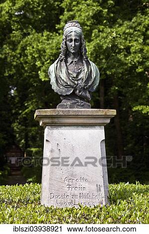 "Bust of Annette von Droste-Hulshoff in the gardens of Burg Hulshoff Castle, Havixbeck, Munsterland, North Rhine-Westphalia, Germany, Europe" View Large Photo Image Stock Image - "Bust of Annette von Droste-Hulshoff in the gardens of Burg Hulshoff Castle, Havixbeck, Munsterland, North Rhine-Westphalia, Germany, Europe". Fotosearch