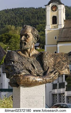 "Bust of Gustav Klimt, Unterach, Salzkammergut resort area, Hausruckviertel region, Upper Austria, Austria, Europe" View Large Photo Image Stock Image - "Bust of Gustav Klimt, Unterach, Salzkammergut resort area, Hausruckviertel region, Upper Austria, Austria, Europe". Fotosearch