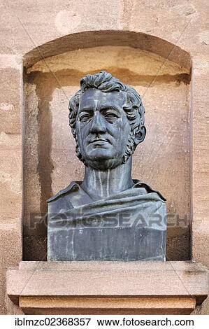 "Bust of Johannes Scharrer, 1785-1844, 2nd Mayor of the city of Nuremberg, one of the founders of the first German railway, and social reformer, Johannis district, Nuremberg, Middle Franconia, Bavaria, Germany, Europe" View Large Photo Image Stock Photo - "Bust of Johannes Scharrer, 1785-1844, 2nd Mayor of the city of Nuremberg, one of the founders of the first German railway, and social reformer, Johannis district, Nuremberg, Middle Franconia, Bavaria, Germany, Europe". Fotosearch