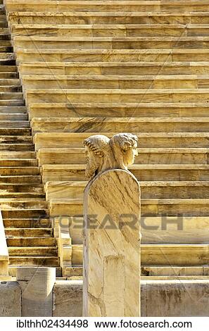 "Bust, Panathinaikos, stadium of the first modern Olympic Games in 1896, Athens, Greece, Europe" View Large Photo Image Stock Photo - "Bust, Panathinaikos, stadium of the first modern Olympic Games in 1896, Athens, Greece, Europe". Fotosearch