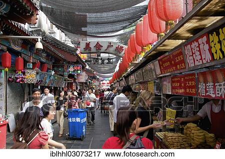 Stock Photo - "Bustle at a market, Beijing, China, People's Republic of China, Asia". Fotosearch
