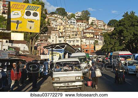 "Busy street in the Lower Town, Old Town, Antananarivo, Analamanga region, Madagascar, Africa" View Large Photo Image Stock Photo - "Busy street in the Lower Town, Old Town, Antananarivo, Analamanga region, Madagascar, Africa". Fotosearch