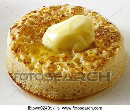 "Buttered Crumpet, British food" View Large Photo Image Stock Photography - "Buttered Crumpet, British food". Fotosearch