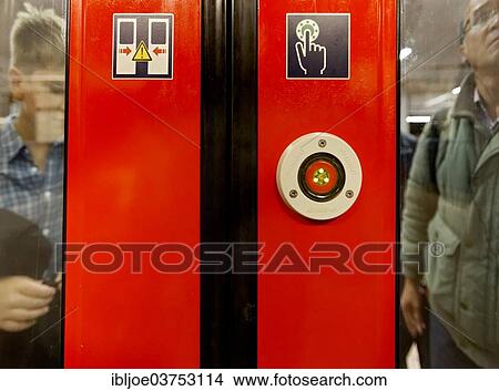 "Button to open a train door, Stuttgart, Baden-Wurttemberg, Germany, Europe" View Large Photo Image Picture - "Button to open a train door, Stuttgart, Baden-Wurttemberg, Germany, Europe". Fotosearch