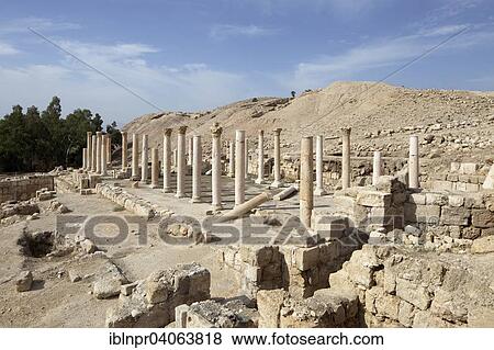 Stock Photo - "Byzantine Basilica, ancient ruins of Pella, also Tabaqat Fahl, Wadi Jirm el Moz, Jordan Valley, near Irbid, Jordan, Asia". Fotosearch