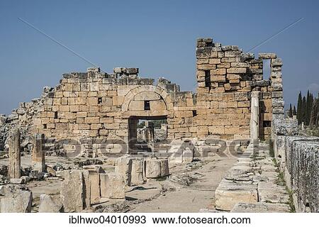 "Byzantine gate and arcade street, Hierapolis, ancient Greek city, UNESCO World Heritage, near Pamukkale, Phrygia, Denizli Province, Turkey, Asia" View Large Photo Image Stock Image - "Byzantine gate and arcade street, Hierapolis, ancient Greek city, UNESCO World Heritage, near Pamukkale, Phrygia, Denizli Province, Turkey, Asia". Fotosearch