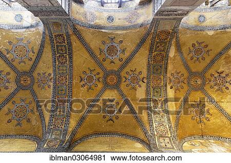 "Byzantine mosaic in the vault of the narthex, Hagia Sophia, Sultanahmet, Istanbul, European side, Istanbul Province, Turkey, European side, Europe" View Large Photo Image Stock Image - "Byzantine mosaic in the vault of the narthex, Hagia Sophia, Sultanahmet, Istanbul, European side, Istanbul Province, Turkey, European side, Europe". Fotosearch