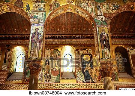 "Byzantine mosaics at the Palatine Chapel or Cappella Palatina, Palazzo Reale, Palermo, Sicily, Italy, Europe" View Large Photo Image Picture - "Byzantine mosaics at the Palatine Chapel or Cappella Palatina, Palazzo Reale, Palermo, Sicily, Italy, Europe". Fotosearch