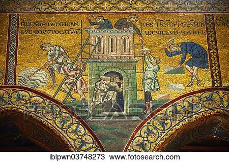 "Byzantine mosaics of Building the Tower of Babel in the Monreale Cathedral, Palermo, Sicily, Italy, Europe" View Large Photo Image Stock Image - "Byzantine mosaics of Building the Tower of Babel in the Monreale Cathedral, Palermo, Sicily, Italy, Europe". Fotosearch