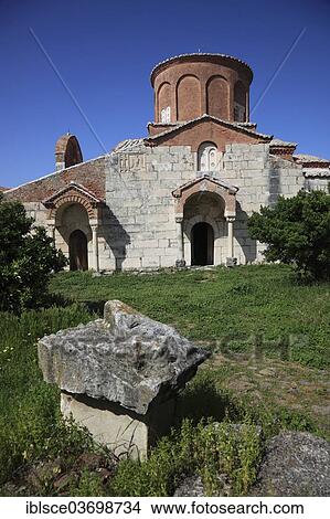 "Byzantine Mother of God Church in the Shen Meri monastery, built about 1250, ruins of Apollonia, Apoloni, Apollonia, Fier County, Albania, Europe" View Large Photo Image Picture - "Byzantine Mother of God Church in the Shen Meri monastery, built about 1250, ruins of Apollonia, Apoloni, Apollonia, Fier County, Albania, Europe". Fotosearch