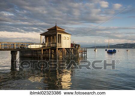 "Cabana in the evening light on the shore of Wasserburg peninsula, Lake Constance, Bavaria, Germany, Europe" View Large Photo Image Stock Photograph - "Cabana in the evening light on the shore of Wasserburg peninsula, Lake Constance, Bavaria, Germany, Europe". Fotosearch