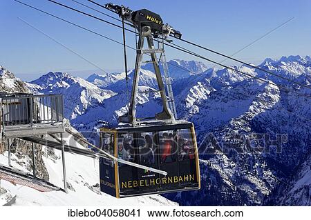 Stock Image - "Cabin of the Nebelhorn Cable Car, Nebelhorn, Oberstdorf, Allgau Alps, Oberallgau, Bavaria, Germany, Europe". Fotosearch