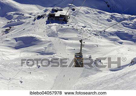 Stock Photo - "Cabin of the Nebelhorn Cable Car, Nebelhorn, Oberstdorf, Allgau Alps, Oberallgau, Bavaria, Germany, Europe". Fotosearch