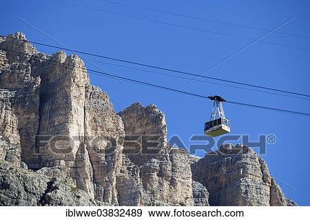 "Cable car on Sass Pordoi Mountain, summit of Pordoi Pass, Sella Group, Dolomites, Trentino province, Italy, Europe" View Large Photo Image Stock Photo - "Cable car on Sass Pordoi Mountain, summit of Pordoi Pass, Sella Group, Dolomites, Trentino province, Italy, Europe". Fotosearch