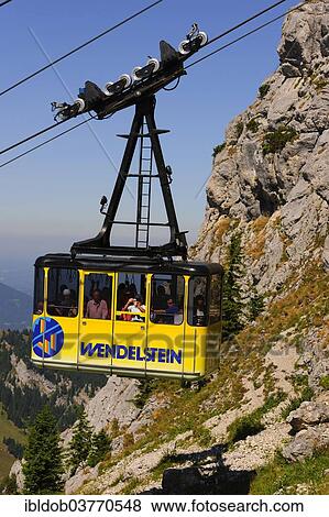 Stock Photo - "Cable car on Wendelstein Mountain, Bavarian Alps". Fotosearch