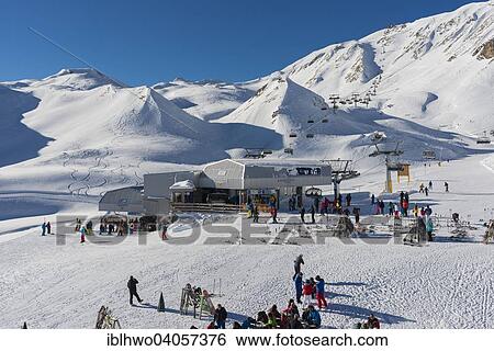"Cable car stations Viderjochbahn and Greitspitzbahn, winter sports region Silvretta Arena, Ischgl-Samnaun, Swiss Alps, Samnaun, Tyrol, Austria, Europe" View Large Photo Image Stock Photograph - "Cable car stations Viderjochbahn and Greitspitzbahn, winter sports region Silvretta Arena, Ischgl-Samnaun, Swiss Alps, Samnaun, Tyrol, Austria, Europe". Fotosearch