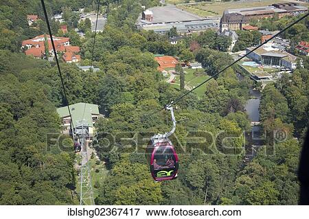 Stock Photo - "Cable car to Hexentanzplatz plateau, Witches' Dance Floor, Thale, Harz, Saxony-Anhalt, Germany, Europe". Fotosearch
