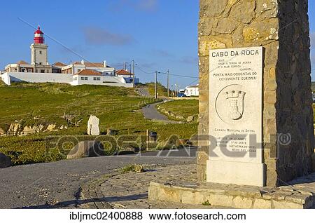"Cabo da Roca lighthouse at Cape da Roca, Lisbon district, Sintra coast, Portugal, Europe" View Large Photo Image Stock Photo - "Cabo da Roca lighthouse at Cape da Roca, Lisbon district, Sintra coast, Portugal, Europe". Fotosearch