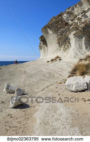 Stock Photography - "Cabo de Gata, Cala de Emmedio, Beach, Cabo de Gata-Nijar Natural Park, Almeria, Spain, Europe". Fotosearch