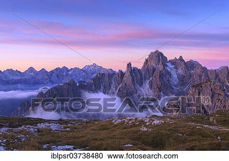"Cadinspitzen Mountains, Sexten Dolomites, shortly before sunrise, Hochpustertal valley, Sexten, South Tyrol province, Trentino-Alto Adige, Italy, Europe" View Large Photo Image Stock Image - "Cadinspitzen Mountains, Sexten Dolomites, shortly before sunrise, Hochpustertal valley, Sexten, South Tyrol province, Trentino-Alto Adige, Italy, Europe". Fotosearch