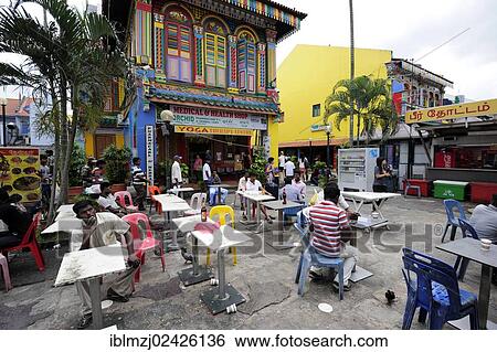 "Cafe in a square, old Chinese mansion, home of Tan Teng Niah, Indian quarter, Little India, Singapore, Asia" View Large Photo Image Stock Photograph - "Cafe in a square, old Chinese mansion, home of Tan Teng Niah, Indian quarter, Little India, Singapore, Asia". Fotosearch