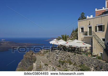 "Cafe in Thira, Santorini, Cyclades, Greece, Europe" View Large Photo Image Stock Image - "Cafe in Thira, Santorini, Cyclades, Greece, Europe". Fotosearch