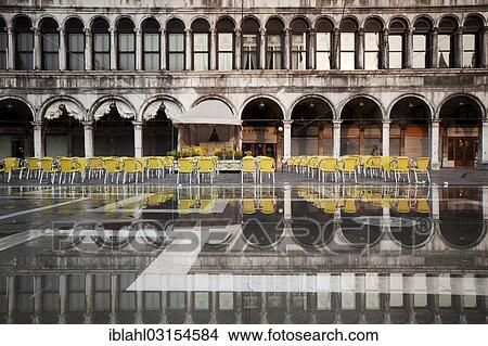 "Cafe tables on St. Mark's Square, Venice, Venezien, Italy, Europe" View Large Photo Image Picture - "Cafe tables on St. Mark's Square, Venice, Venezien, Italy, Europe". Fotosearch