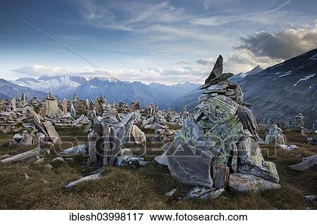 "Cairns on Peterskopfl mountain, Ginzling, Tyrol, Austria, Europe" View Large Photo Image Stock Photo - "Cairns on Peterskopfl mountain, Ginzling, Tyrol, Austria, Europe". Fotosearch