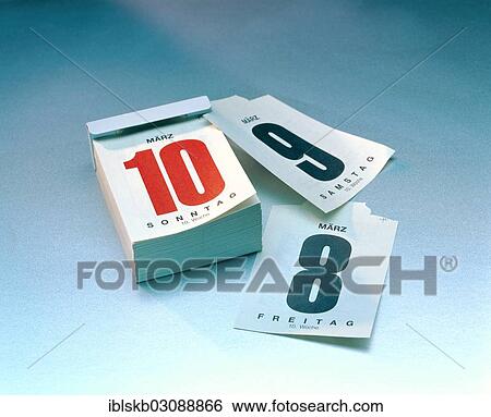 Stock Photograph - Calendar with torn off calendar sheets. Fotosearch