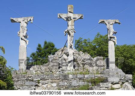 Stock Photograph - "Calvary, Burg Kuhnring ruins, Kuehnring, Waldviertel, Lower Austria, Austria, Europe". Fotosearch