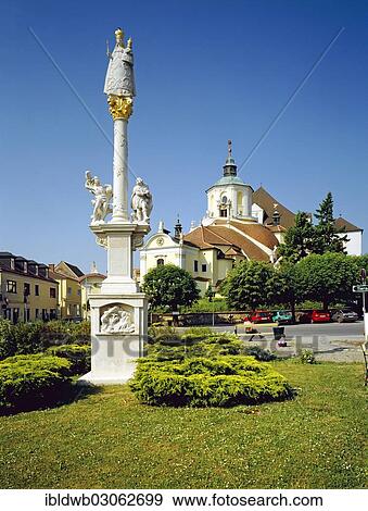 "Calvary Mountain with Bergkirche Church and the Marian Column from 1755, Eisenstadt, Burgenland, Austria, Europe" View Large Photo Image Stock Photo - "Calvary Mountain with Bergkirche Church and the Marian Column from 1755, Eisenstadt, Burgenland, Austria, Europe". Fotosearch