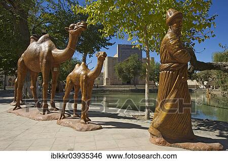 "Camel drivers, sculpture at Labi-Hauz, Bukhara, Uzbekistan, Asia" View Large Photo Image Stock Photograph - "Camel drivers, sculpture at Labi-Hauz, Bukhara, Uzbekistan, Asia". Fotosearch