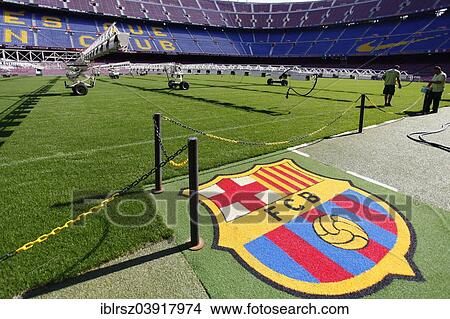 "Camp Nou stadium, logo of FC Barcelona, ​​Barcelona, Catalonia, Spain, Europe" View Large Photo Image Picture - "Camp Nou stadium, logo of FC Barcelona, ​​Barcelona, Catalonia, Spain, Europe". Fotosearch