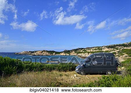 "Camper on a bay, Caprera, Isola Maddalena, National Park La Maddalena archipelago, Sardinia, Italy, Europe" View Large Photo Image Stock Photo - "Camper on a bay, Caprera, Isola Maddalena, National Park La Maddalena archipelago, Sardinia, Italy, Europe". Fotosearch