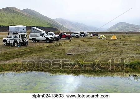 Camping ground, Landmannalaugar, Iceland, Europe View Large Photo Image Stock Image - Camping ground, Landmannalaugar, Iceland, Europe. Fotosearch