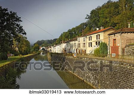 Stock Image - "Canal des Vosges, formerly Canal de l'Est, Fontenoy-le-Chateau, Epinal, Lorraine, Departement Vosges, France, Europe". Fotosearch