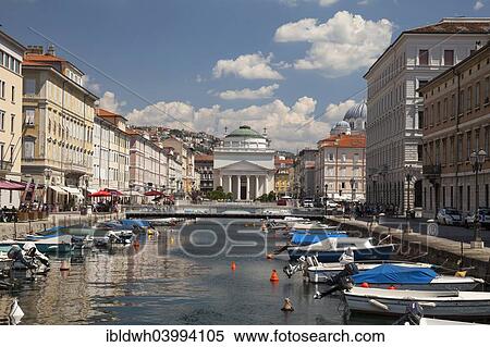 "Canal Grande with classical church Sant? ÇÖAntonio Taumaturgo, Trieste, Friuli-Venezia Giulia, Italy, Europe" View Large Photo Image Stock Photography - "Canal Grande with classical church Sant? ÇÖAntonio Taumaturgo, Trieste, Friuli-Venezia Giulia, Italy, Europe". Fotosearch