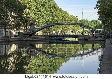 Picture - "Canal Saint Martin, Paris, France, Europe". Fotosearch