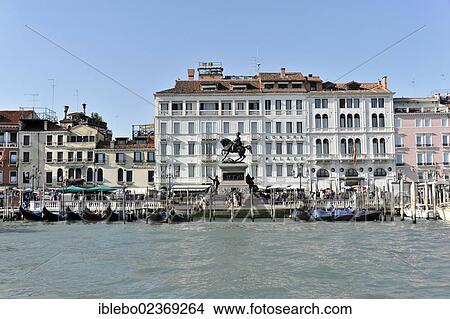 Picture - "Canale di San Marco with gondolas and the boardwalk, Venice, Veneto, Italy, Europe". Fotosearch