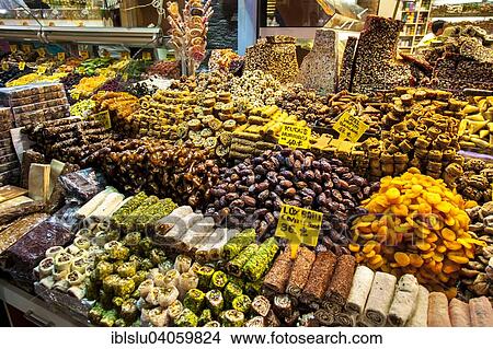 "Candy on the Spice Bazaar, Istanbul, Turkey, Asia" View Large Photo Image Picture - "Candy on the Spice Bazaar, Istanbul, Turkey, Asia". Fotosearch