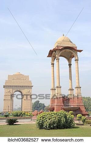 "Canopy and India Gate or All India War Memorial Arch by Sir Edwin Landseer Lutyens, New Delhi, Delhi, India, Asia" View Large Photo Image Stock Photo - "Canopy and India Gate or All India War Memorial Arch by Sir Edwin Landseer Lutyens, New Delhi, Delhi, India, Asia". Fotosearch