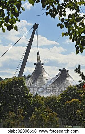 Stock Photo - "Canopy-structure in the Olympic Park, Munich, Bavaria, Germany, Europe". Fotosearch