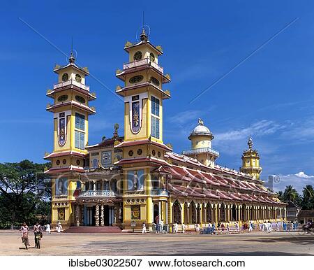 Stock Photo - "Cao Dai Temple, Caodaiism, Tay Ninh, Sudvietnam, Vietnam, Asia". Fotosearch